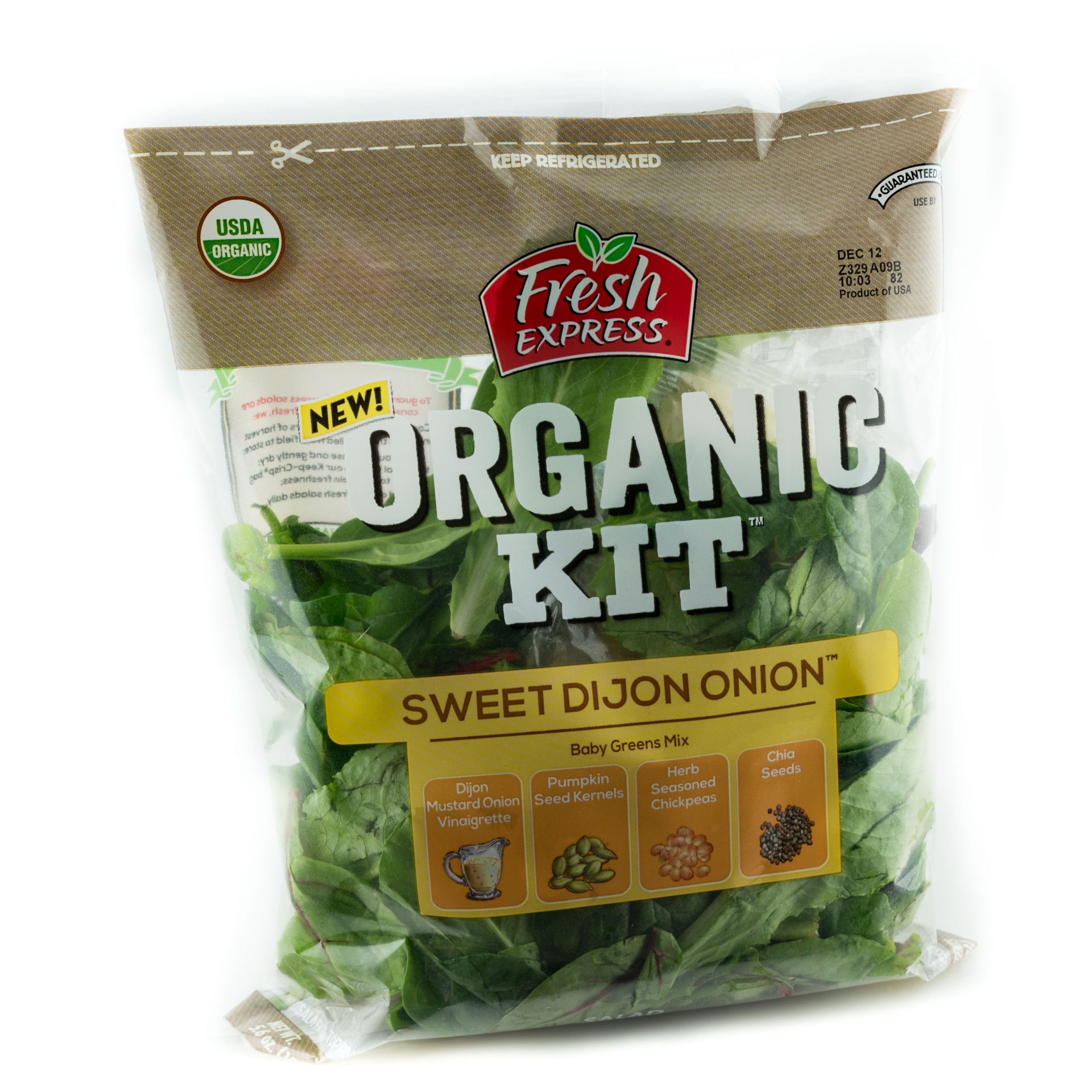 slide 1 of 1, Fresh Express Organic Sweet Dijon Onion Salad Kit, 7.6 oz