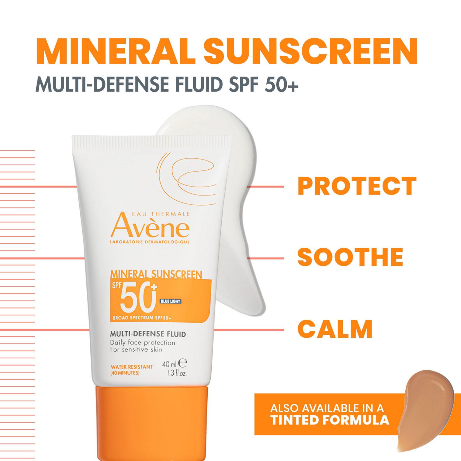 slide 5 of 6, AVENE Mineral Sunscreen Multi-Defense Fluid Spf 50+, 1.3 oz