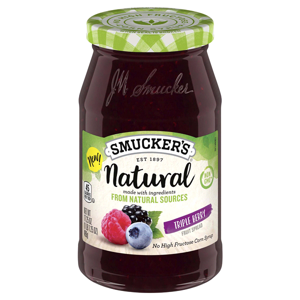 slide 1 of 29, Smucker's Natural Triple Berry Fruit Spread, 17.25 oz