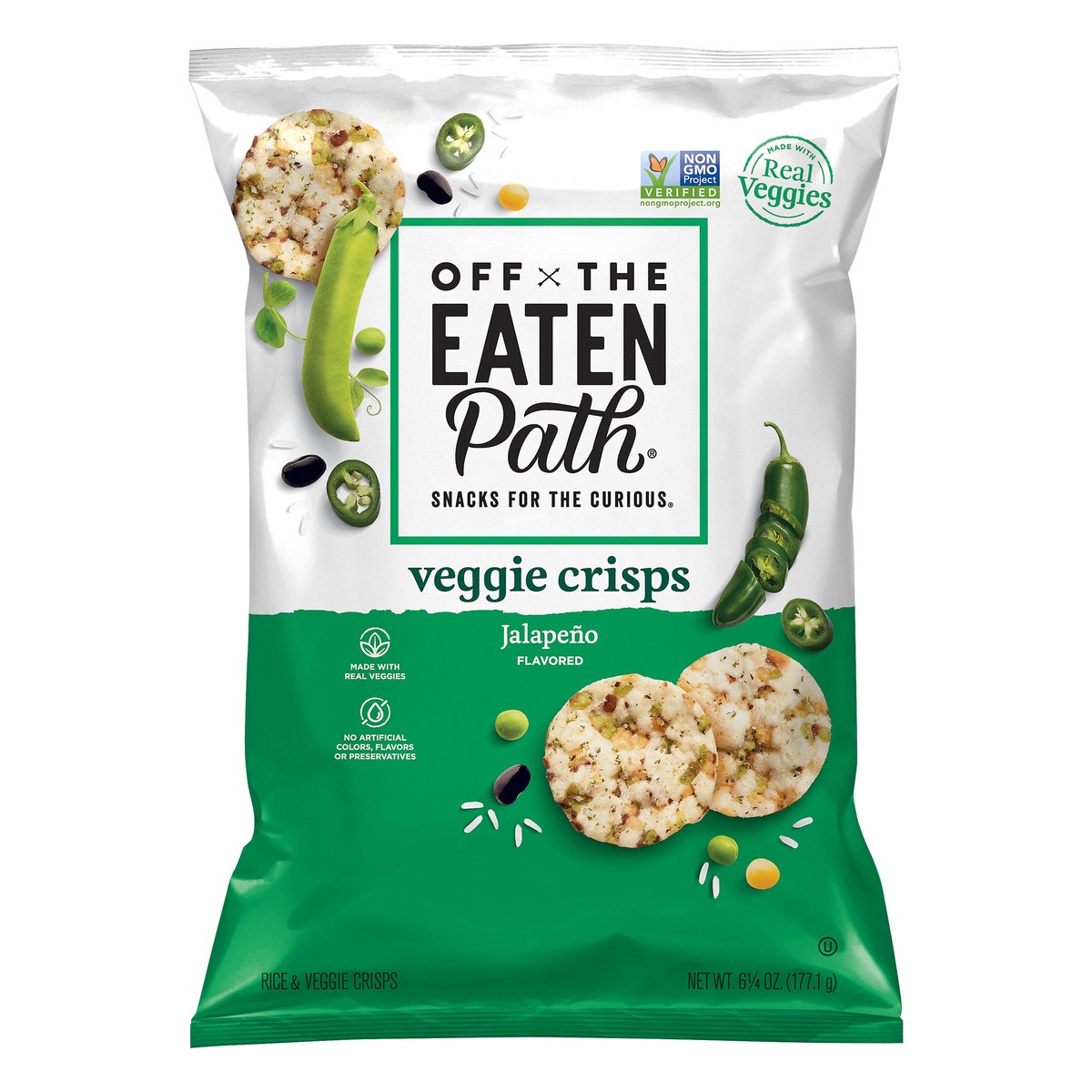 slide 3 of 7, Off the Eaten Path Jalapeno Flavored Rice & Veggie Crisps 6.25 oz, 6.25 oz