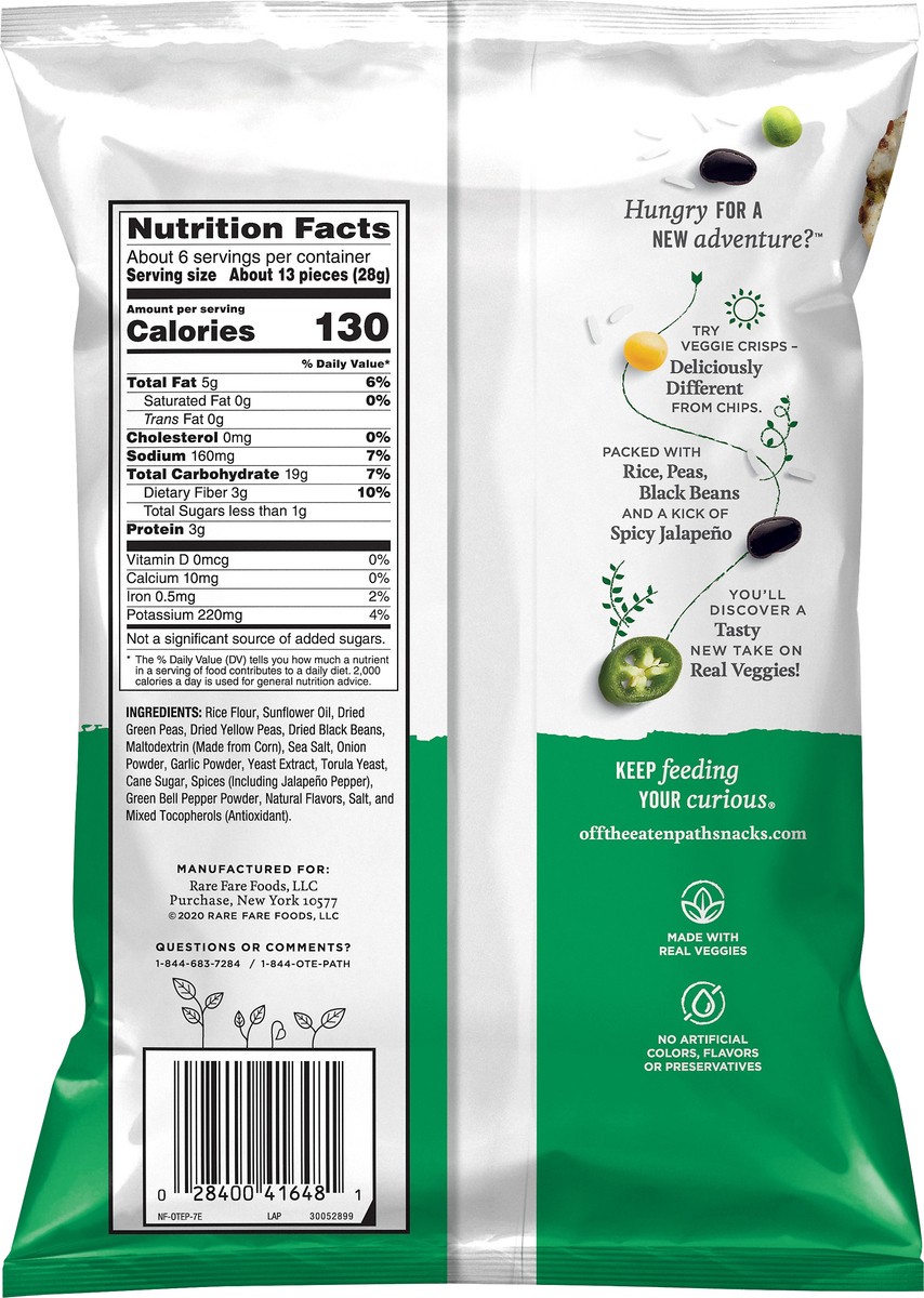 slide 2 of 7, Off the Eaten Path Jalapeno Flavored Rice & Veggie Crisps 6.25 oz, 6.25 oz