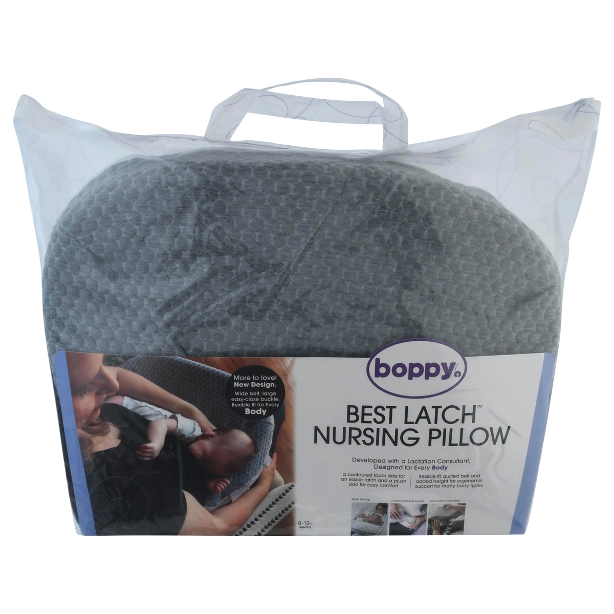 slide 1 of 7, Boppy Best Latch Breastfeeding Pillow - Grey, 1 ct