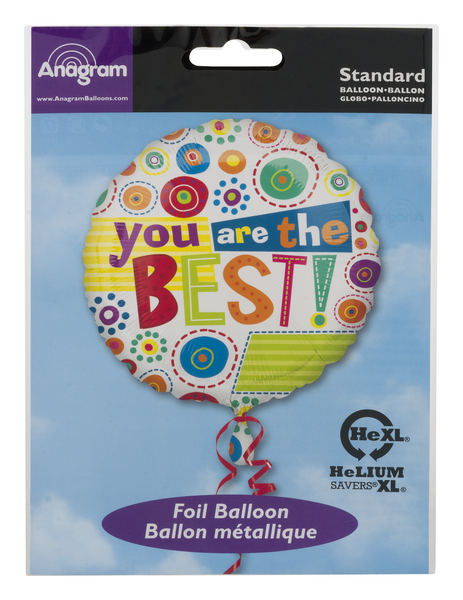 slide 1 of 1, Anagram Anagram Standard Foil Balloon You Are The Best!, 1 ct