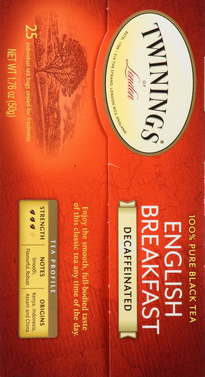 slide 15 of 15, Twinings Decaffeinated English Breakfast Pure Black Tea 25 Tea Bags - 25 ct, 25 ct