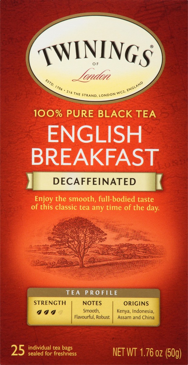 slide 3 of 15, Twinings Decaffeinated English Breakfast Pure Black Tea 25 Tea Bags - 25 ct, 25 ct