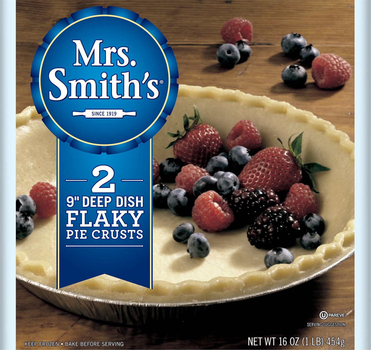 slide 3 of 8, Mrs. Smith's 9" Deep Dish Flaky Pie Crusts 2 ct Bag, 16 oz