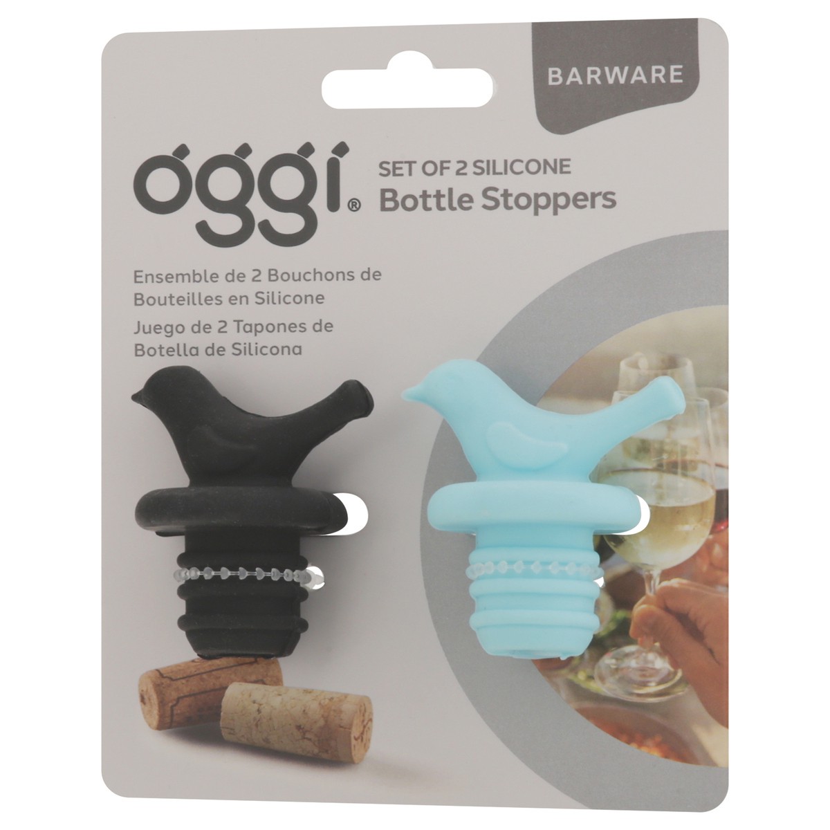 slide 2 of 11, Oggi Barware Silicone Bottle Stoppers 1 ea, 1 ct