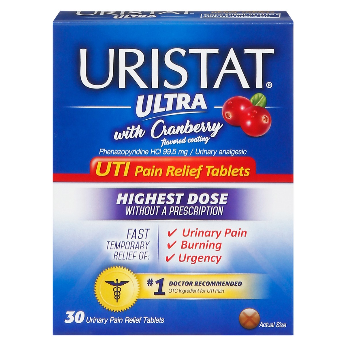 slide 1 of 10, URISTAT UTI Pain Relief Tablets, 36 ct