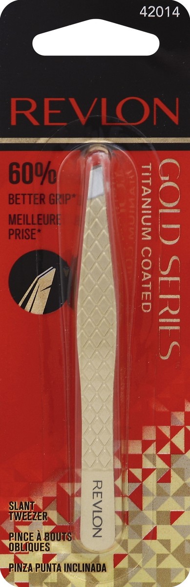 slide 2 of 2, Revlon Gold Series Slant Tweezer, 1 ct