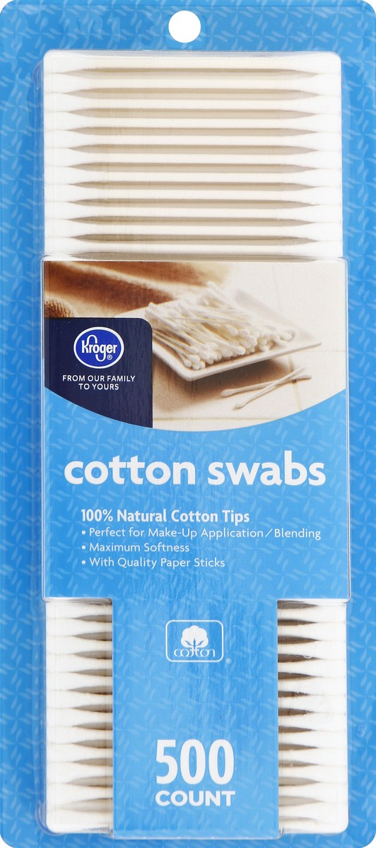 slide 1 of 6, Kroger Cotton Swabs, 500 ct