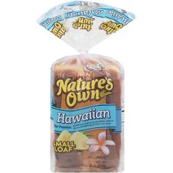 Nature's Own Hawaiian, Small Loaf Size, Sliced Hawaiian Bread, 12 oz Loaf