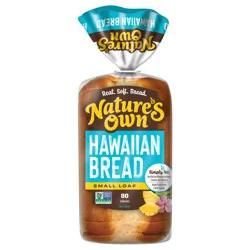 Nature's Own Hawaiian, Small Loaf Size, Sliced Hawaiian Bread, 12 oz Loaf
