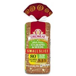 Oroweat 22 Grains & Seeds Wheat Bread, 18 oz, Small Slice Wheat Bread, Bag