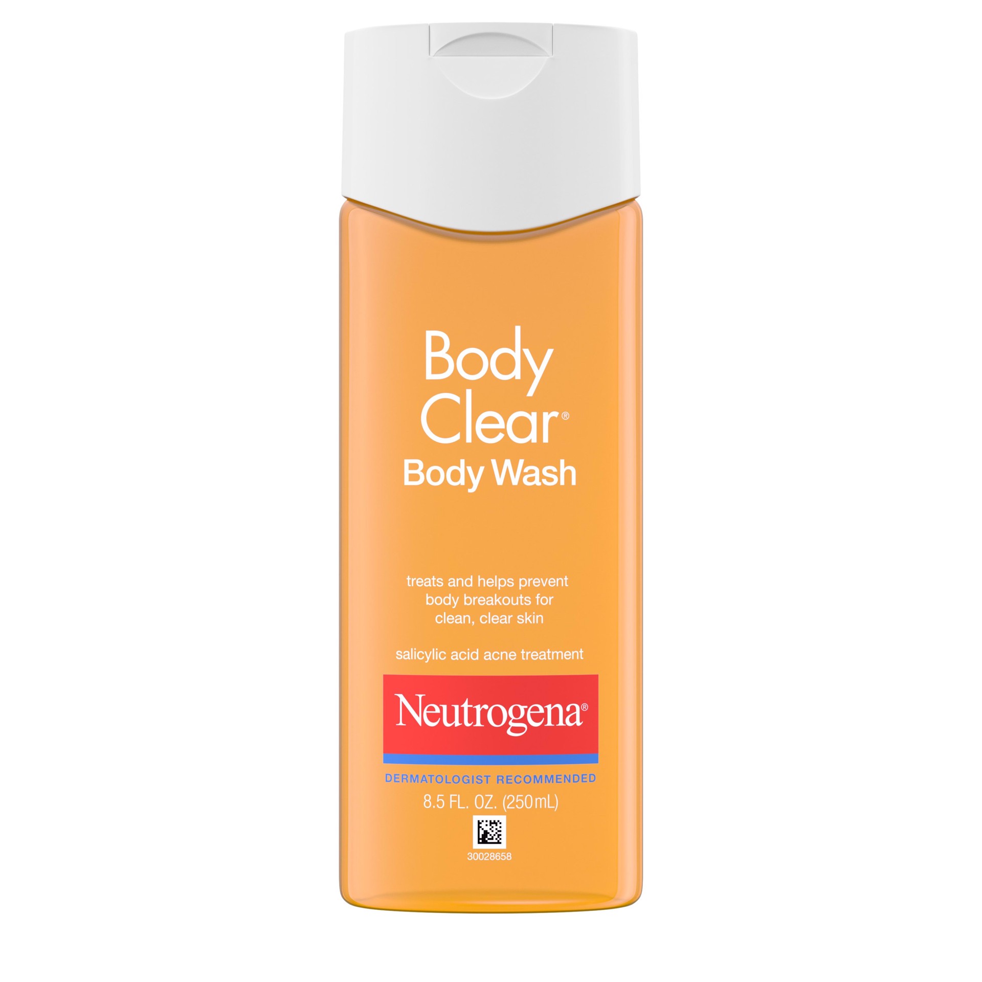 slide 1 of 7, Neutrogena Body Clear Acne Body Wash with Glycerin & 2% Salicylic Acid Acne Medication to Help Treat Breakouts on Back, Chest & Shoulders, Non-Comedogenic, 8.5 fl. Oz, 8.50 fl oz