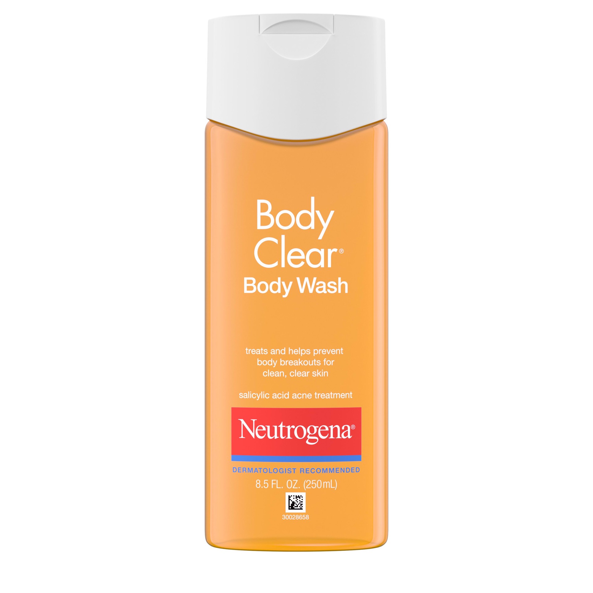 slide 1 of 1, Neutrogena Body Clear Acne Body Wash with Glycerin & 2% Salicylic Acid Acne Medication to Help Treat Breakouts on Back, Chest & Shoulders, Non-Comedogenic, 