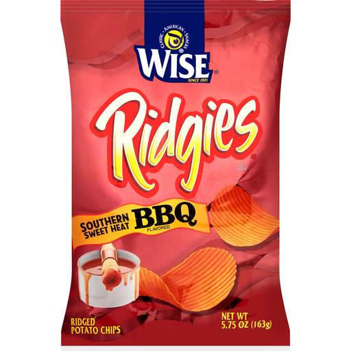 slide 1 of 1, Wise Potato Chips Ridgies, Sweet Heat Bbq, 5.75 oz