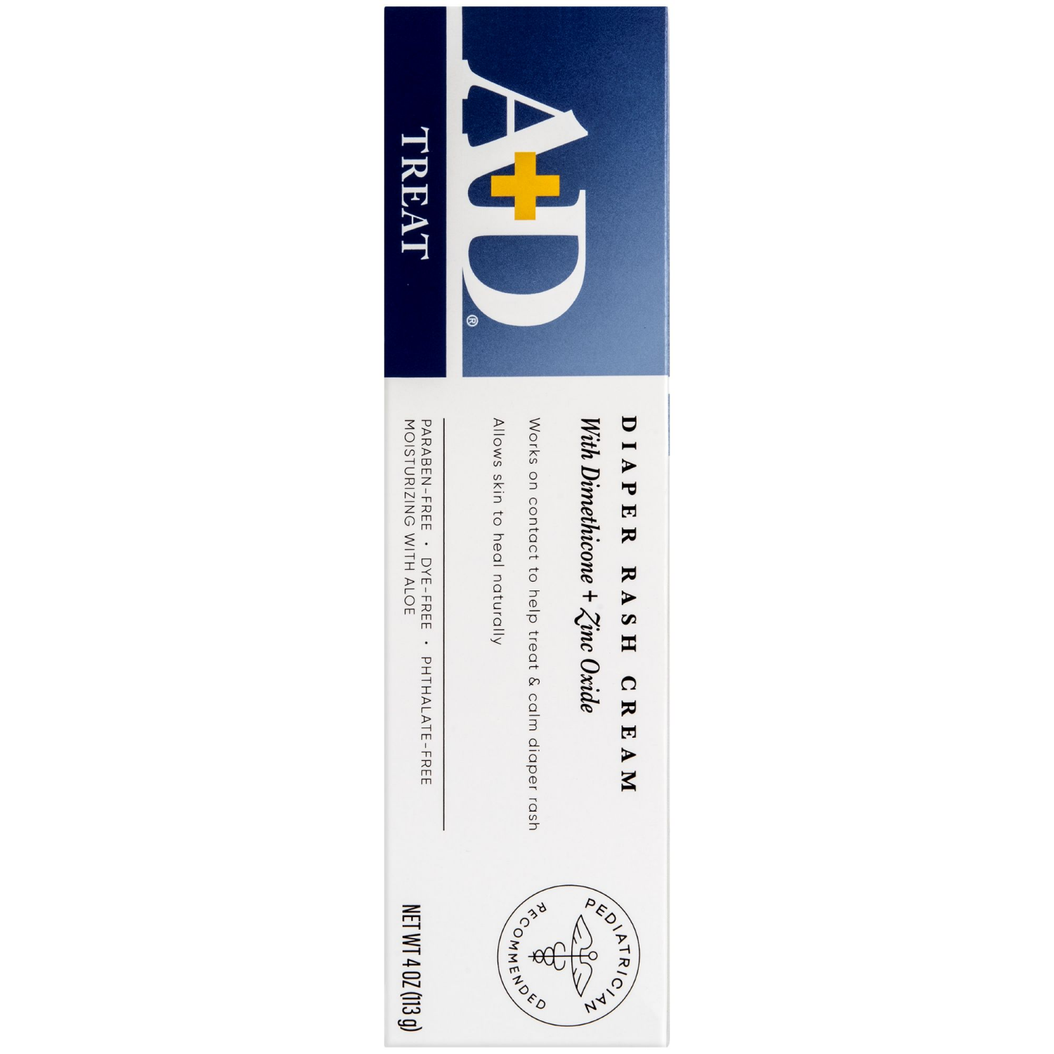 slide 2 of 2, A+D Treat Diaper Rash Cream with Dimethicone + Zinc Oxide 4 oz, 4 oz