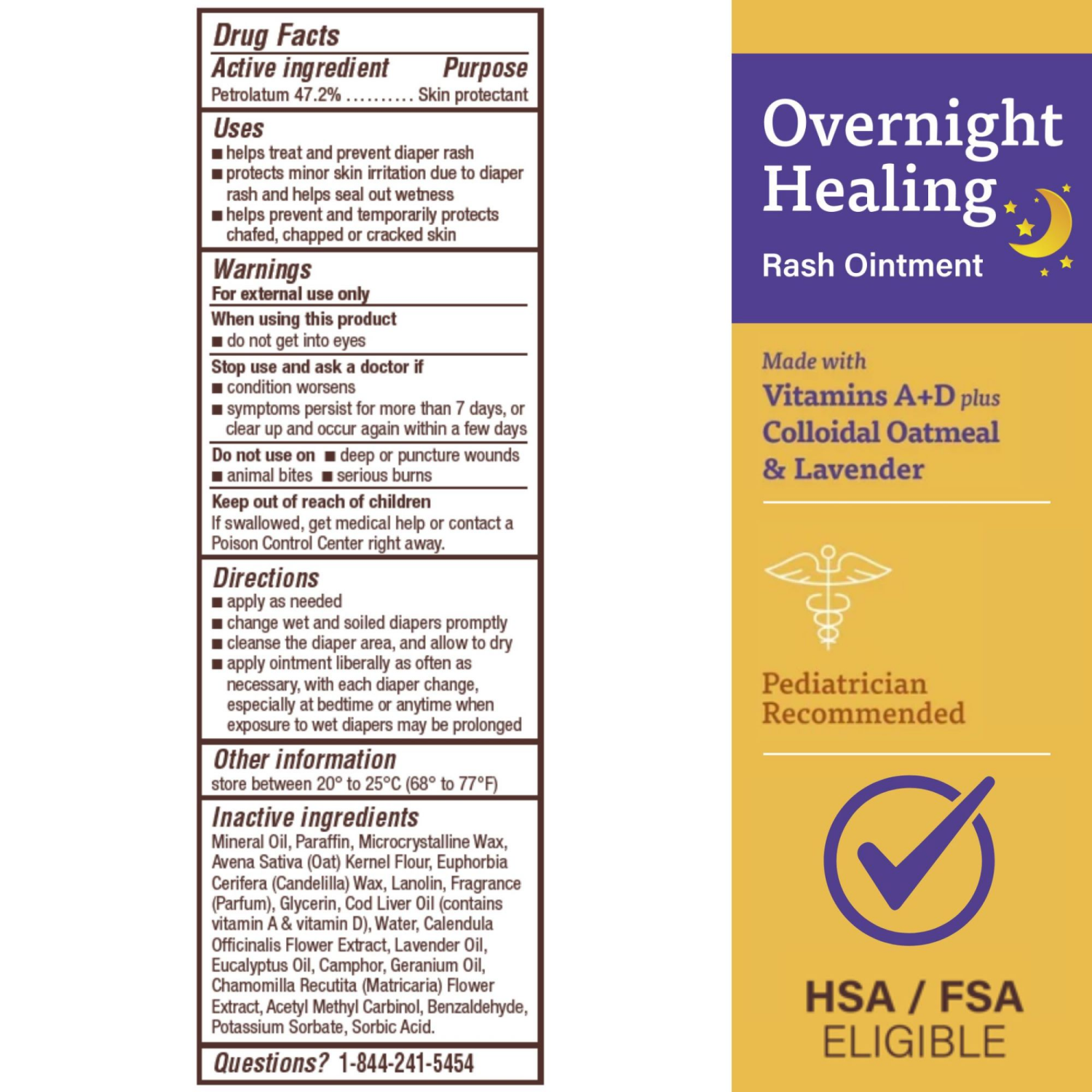 slide 5 of 7, A+D A&D Overnight Healing Rash Ointment 3.6 oz, 3.6 oz