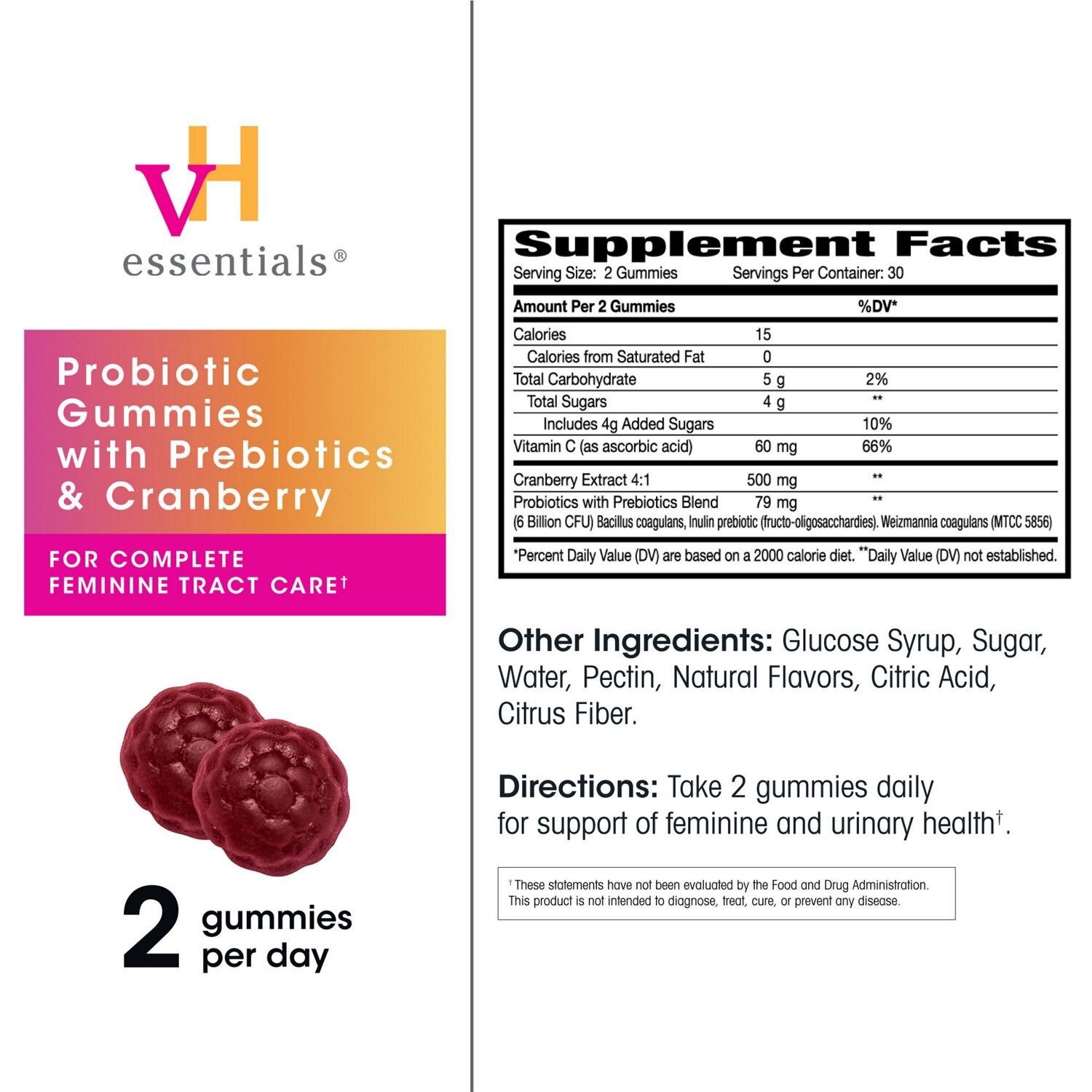 slide 5 of 8, Vh Essentials Gummies W/ Cranberry, 60 Ct, 60 ct