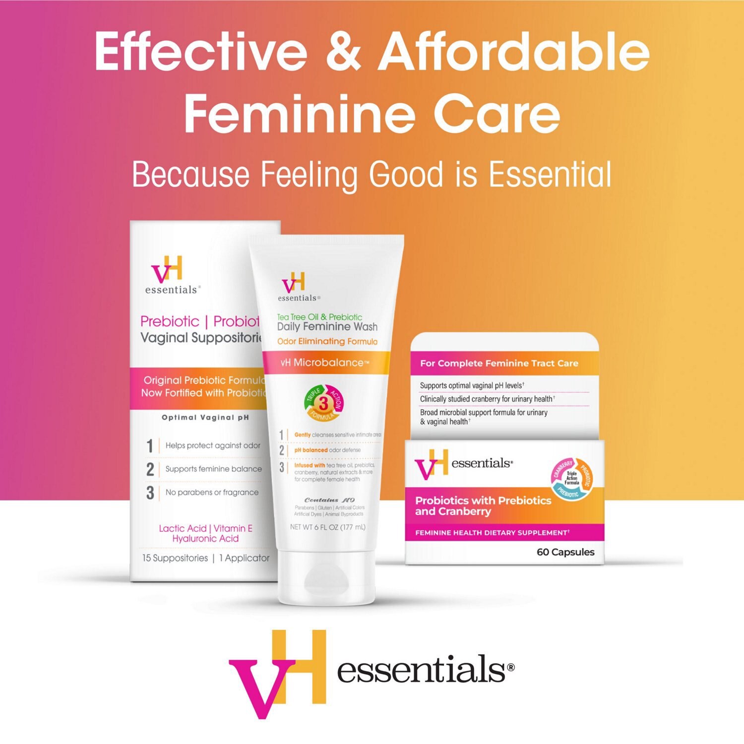 slide 4 of 8, VH Essentials Prebiotic|Probiotic Vaginal Suppositories 15 ea, 15 ct
