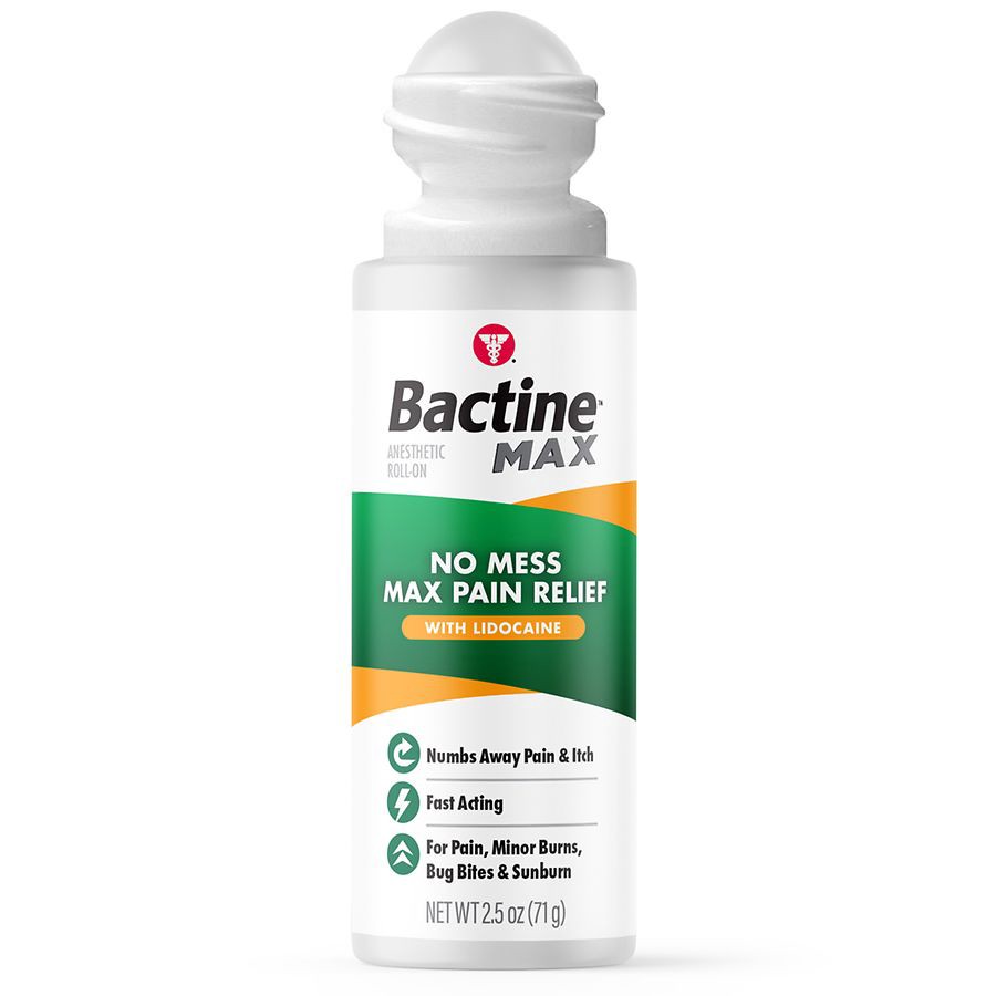 slide 3 of 3, Bactine MAX No-Mess Lidocaine Roll-On, 2.5 oz