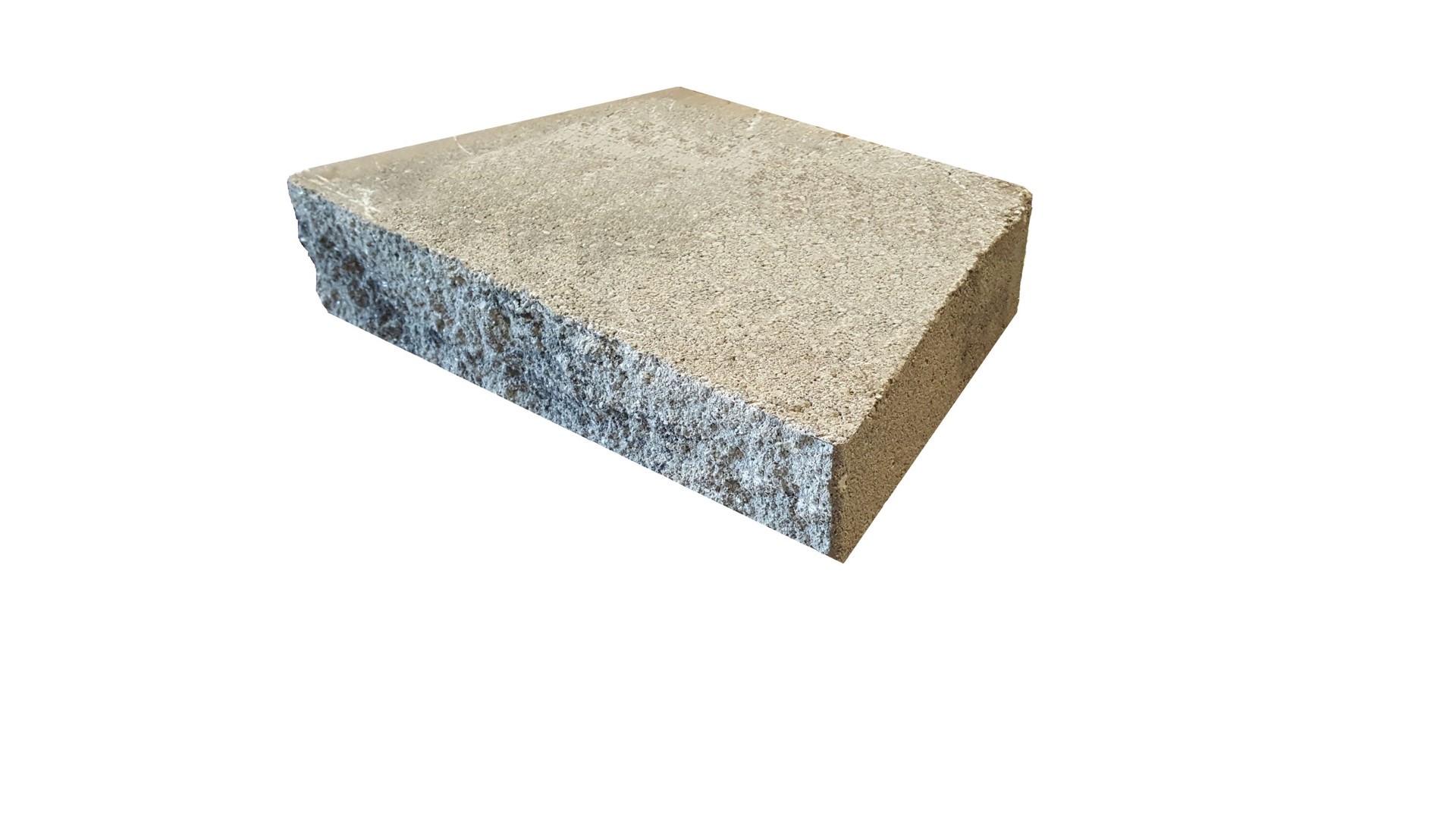 slide 3 of 6, 3-in H x 15.8-in L x 11.5-in D Tan/Charcoal Concrete Retaining wall cap, 1 ct