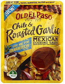 slide 1 of 1, Old El Paso Chile & Roasted Garlic Mexican Cooking Sauce, 8 oz