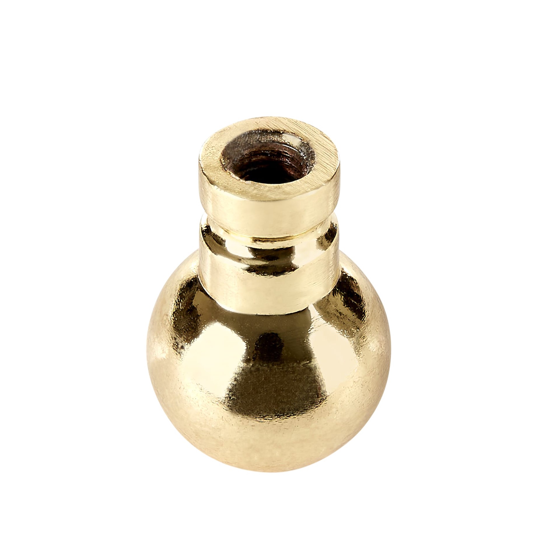 slide 2 of 3, allen + roth 1.25-in L x 0.75-in Dia Traditional Brass Lamp finial, 1 ct