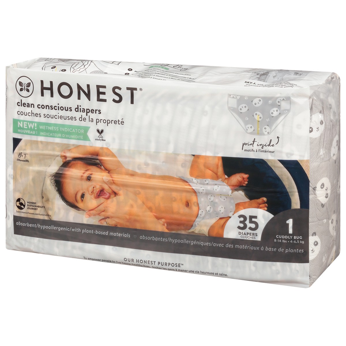 slide 4 of 13, Honest The Honest Co. The Honest Co Diapers Panda Size 1, 35 ct