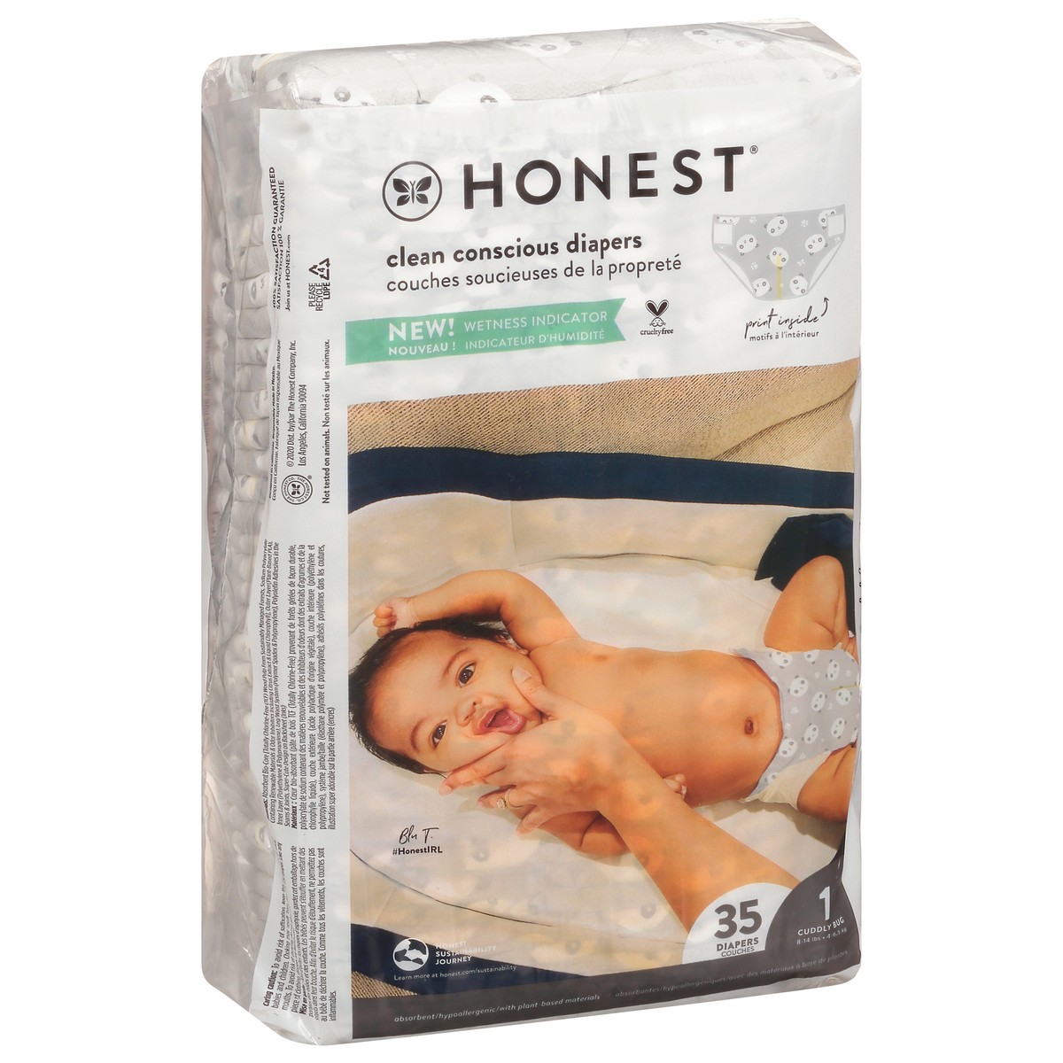 slide 8 of 13, Honest The Honest Co. The Honest Co Diapers Panda Size 1, 35 ct