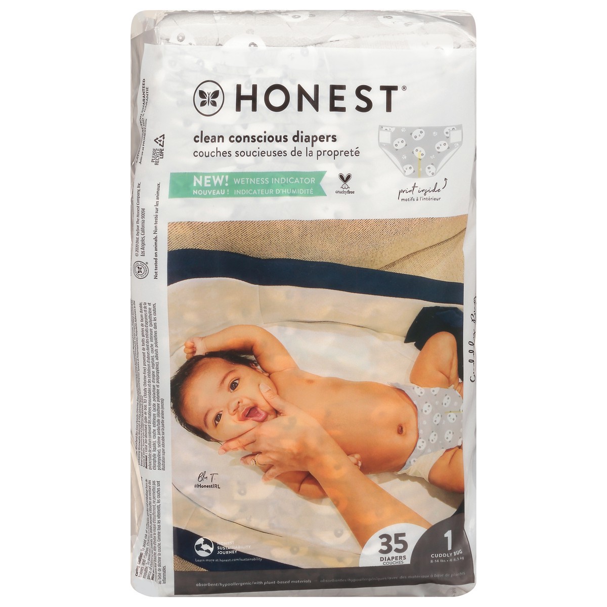 slide 1 of 13, Honest The Honest Co. The Honest Co Diapers Panda Size 1, 35 ct