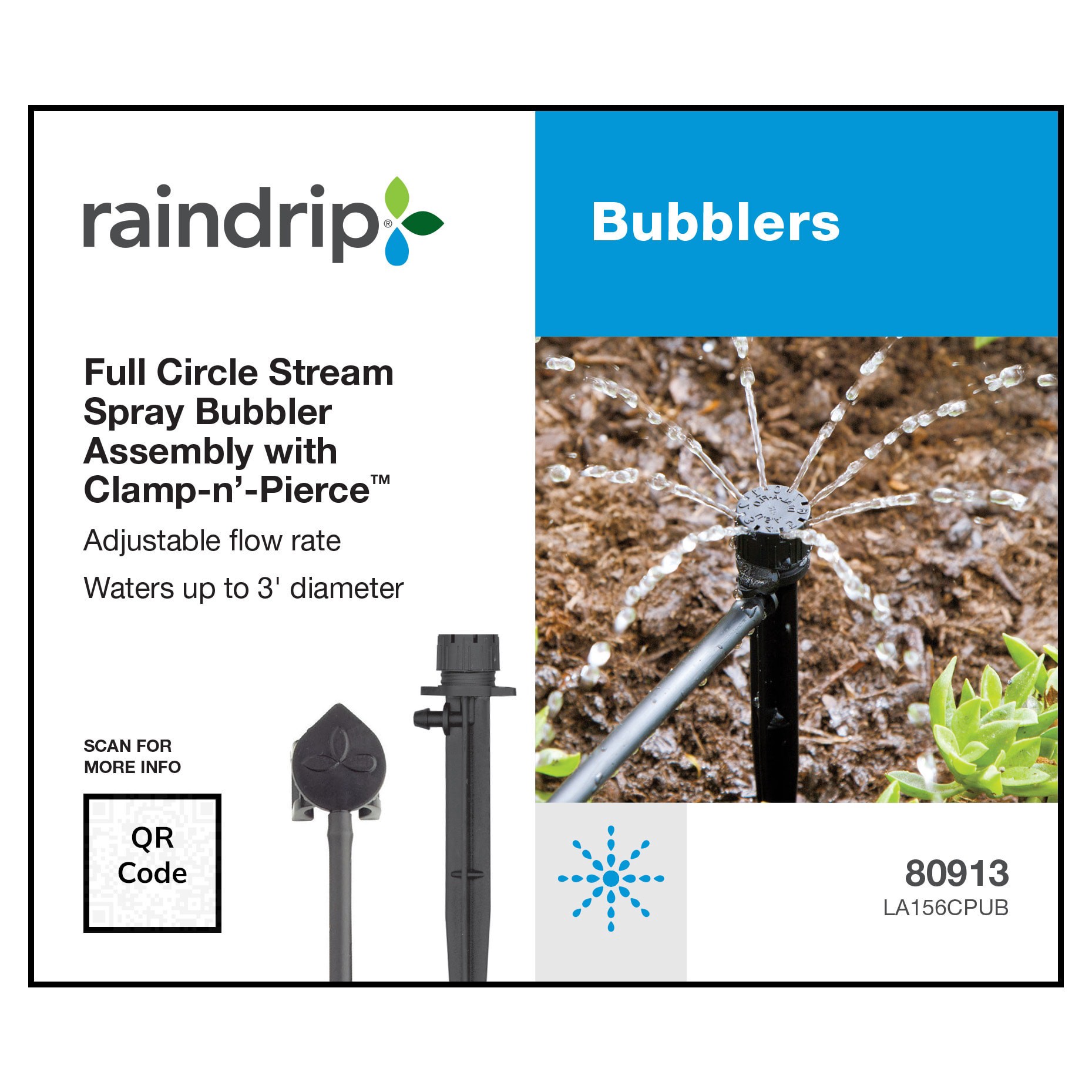 slide 6 of 6, Raindrip 13 GPH Full-Circle Drip Irrigation Multi-Dripper Combination Assembly, 1 ct
