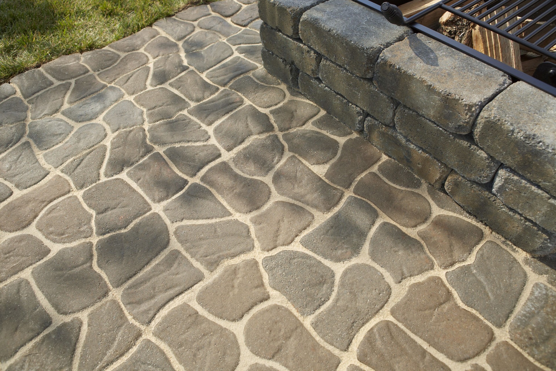 slide 4 of 5, 13-in L x 11-in W x 2-in H Rectangle Tan/Charcoal Concrete Patio stone, 1 ct