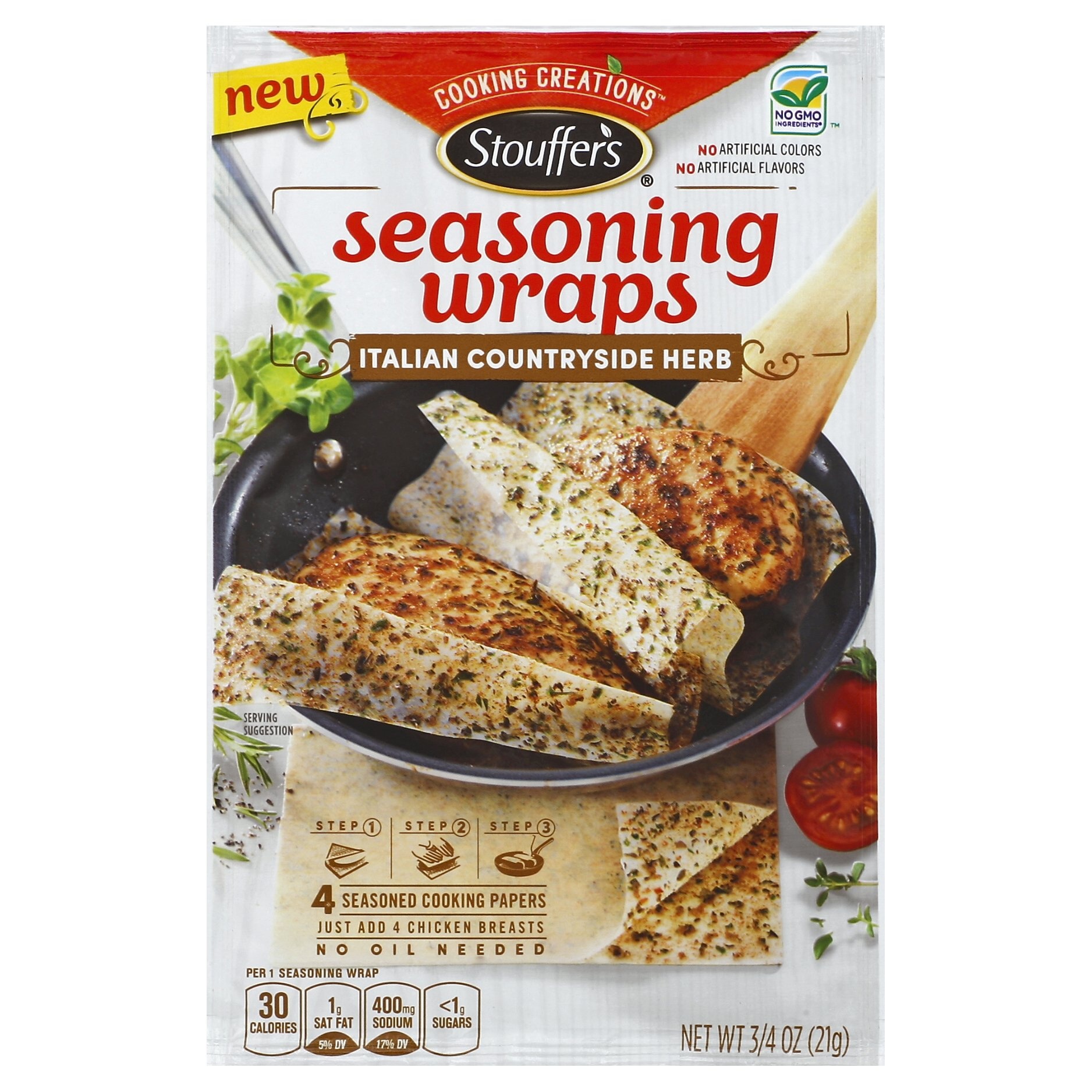 slide 1 of 7, Stouffer's Italian Countryside Herb Seasoning Wraps , 0.75 oz