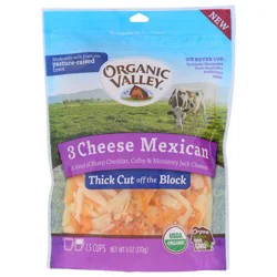 Organic Valley Ov Thick Cut Three Cheese Mexican