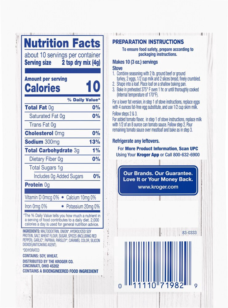 slide 3 of 3, Kroger Meat Loaf Seasoning Mix, 1.5 oz