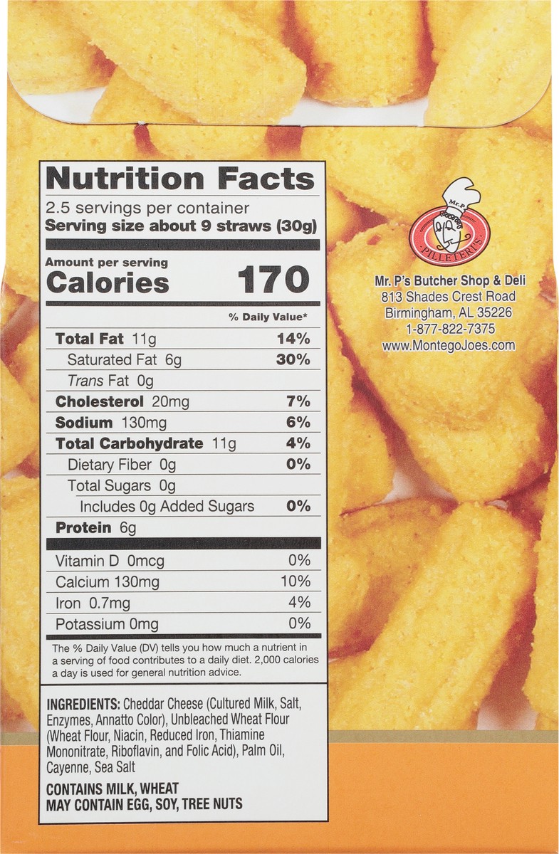 slide 6 of 9, Montego Joe's Cheddar Cheese Straws, 2.5 oz