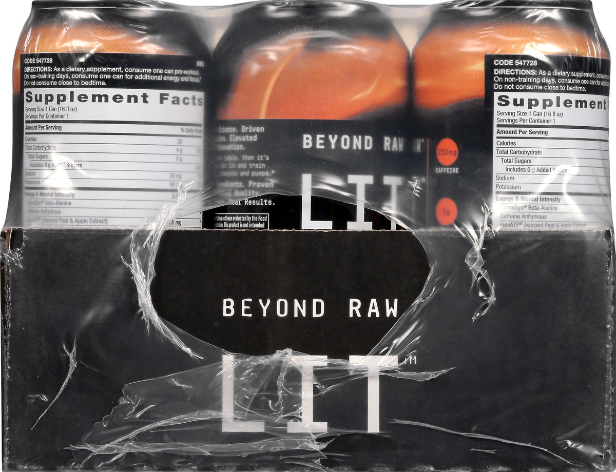 slide 5 of 9, Beyond Raw Lit Rawberry Fizz Energy Drink 12 ea, 12 ct