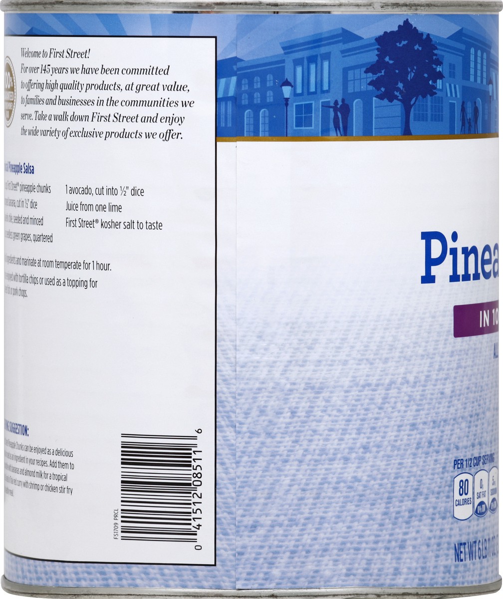 slide 4 of 6, First Street Chunk Pineapple In Juice, 107 oz