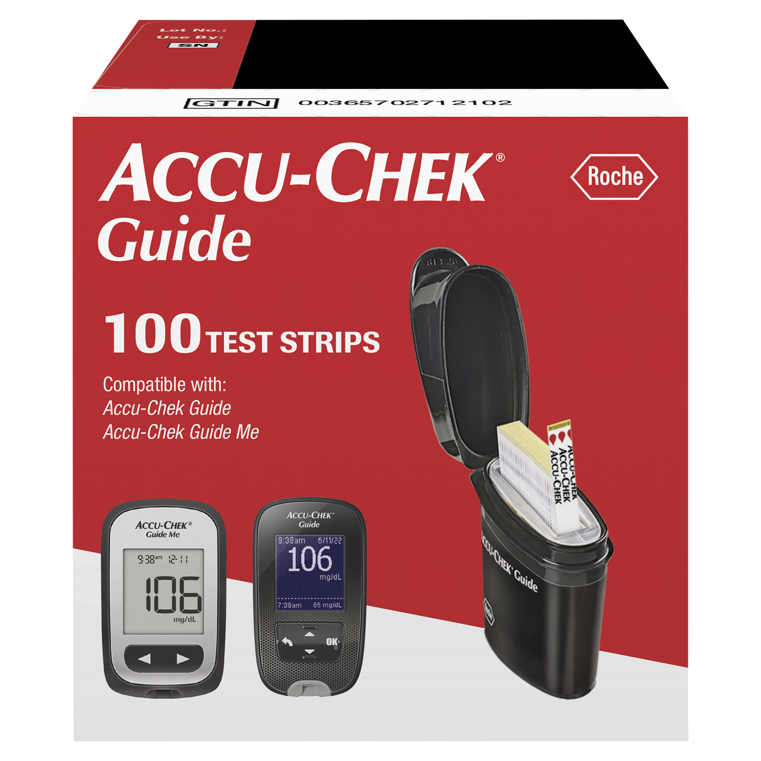 slide 1 of 3, Accu-Chek Guide Test Strips, 100 ct
