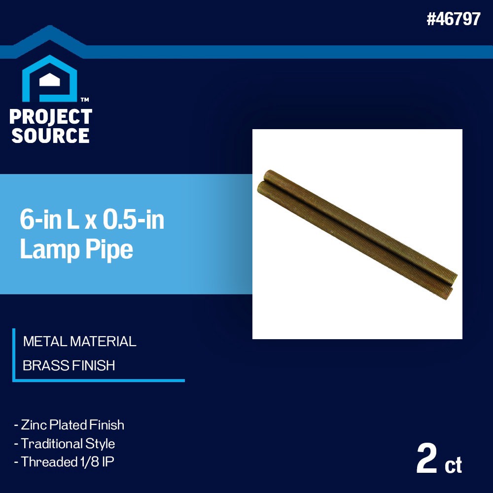 slide 2 of 2, Project Source 2 -Pack 6-in L x 0.25-in Dia Traditional Metal Lamp pipe, 1 ct