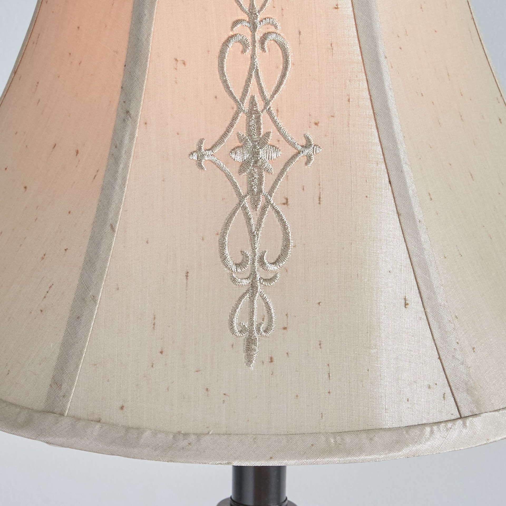 slide 6 of 6, allen + roth 12-in x 17-in Beige Fabric Bell Lamp Shade, 1 ct