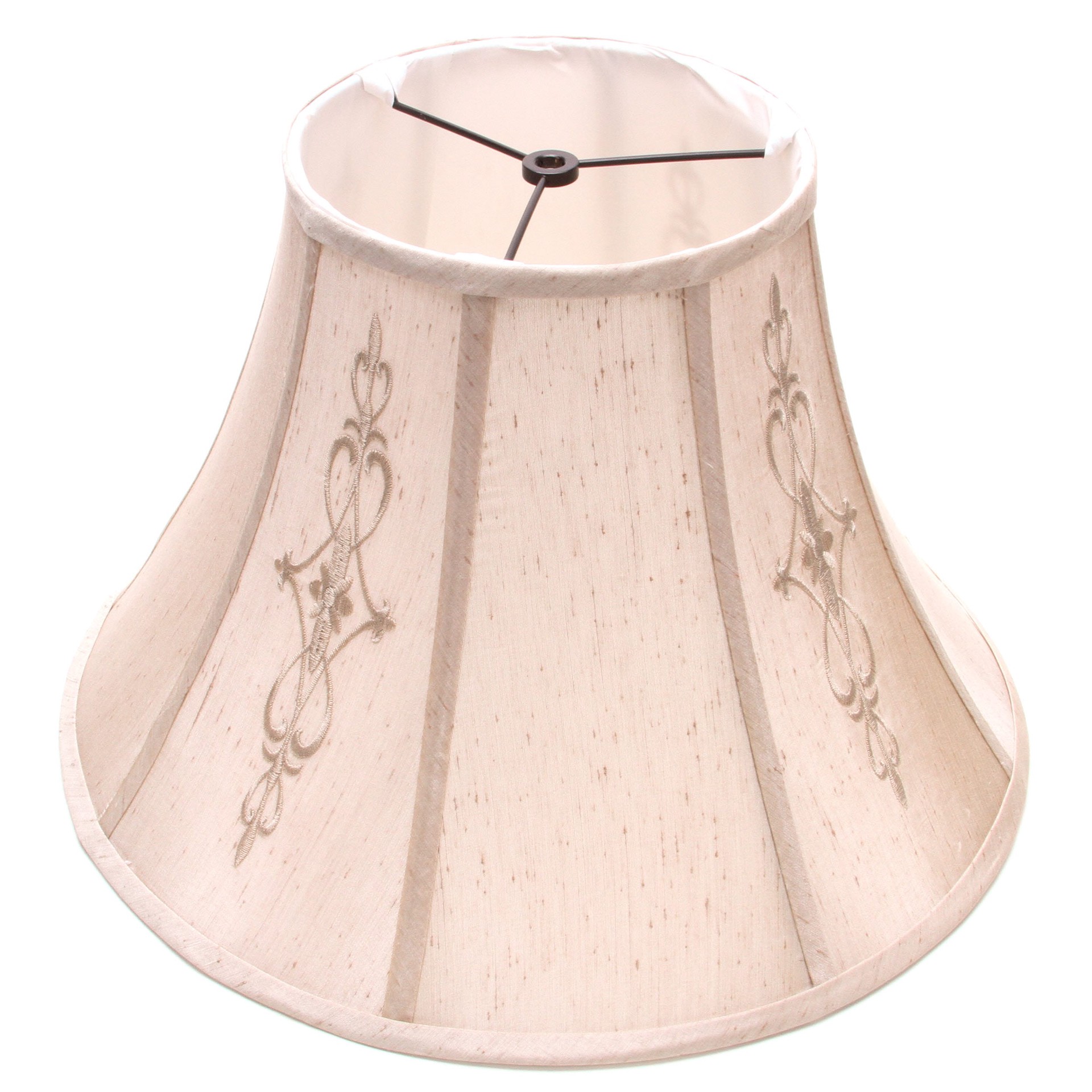 slide 1 of 6, allen + roth 12-in x 17-in Beige Fabric Bell Lamp Shade, 1 ct