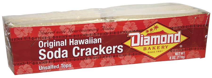 slide 1 of 6, Diamond Bakery Crackers Soda Unsalted Tops Original Hawaiian, 6 oz