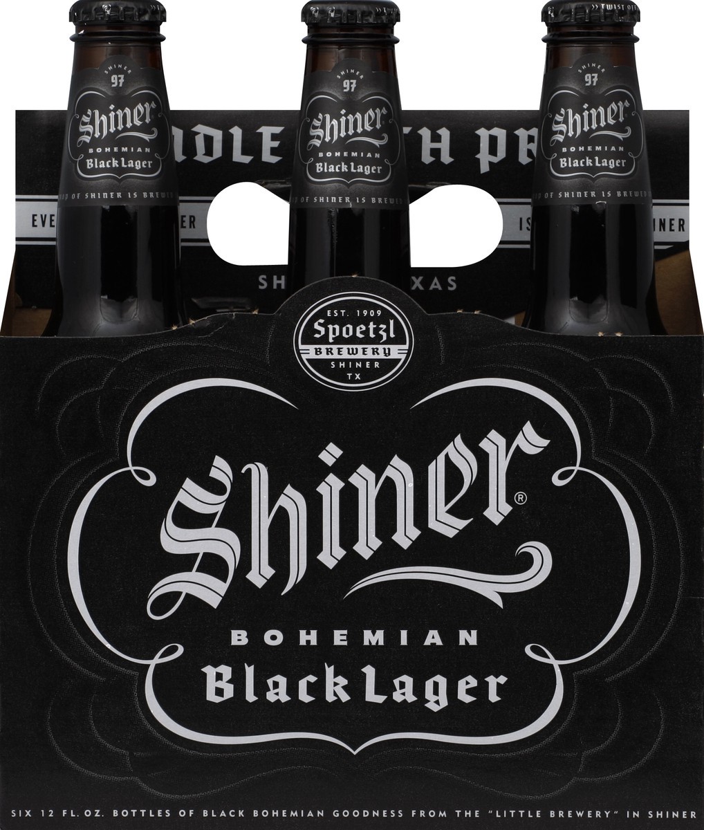 slide 3 of 5, Shiner Black Lager Beer, Shiner Craft Beer, 6 Pack, 12 fl oz Bottles, 4.9% ABV, 12 fl oz