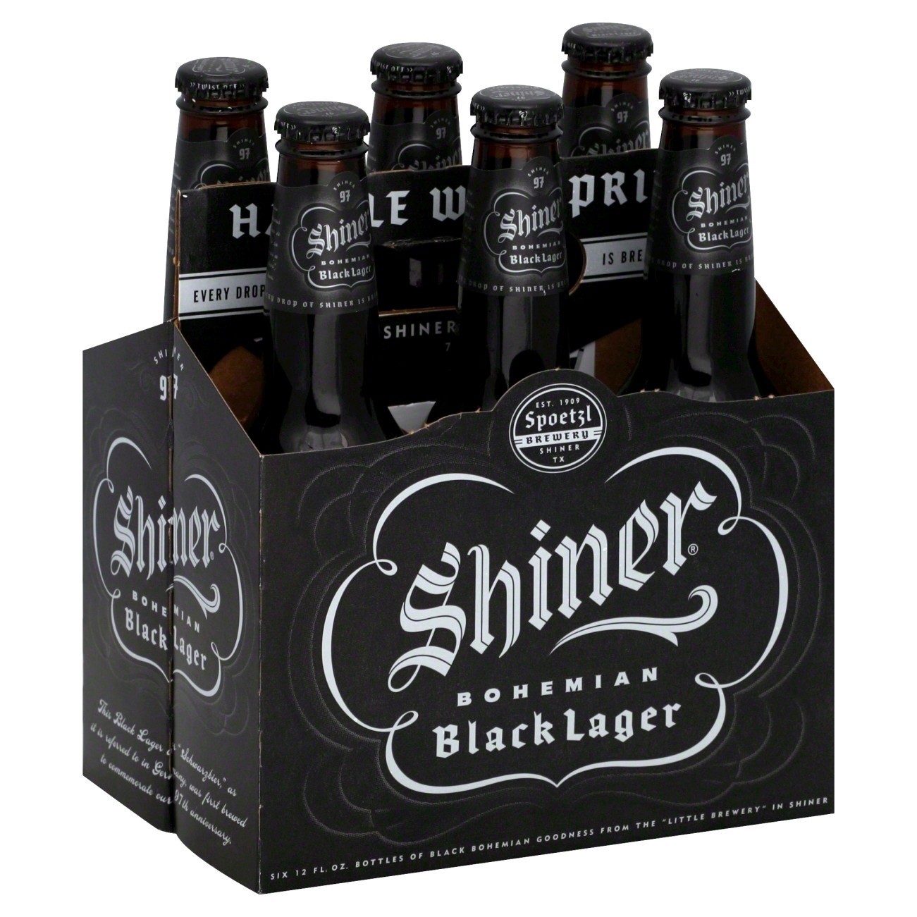 slide 1 of 5, Shiner Black Lager Beer, Shiner Craft Beer, 6 Pack, 12 fl oz Bottles, 4.9% ABV, 12 fl oz