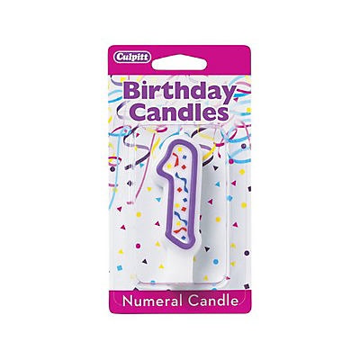 slide 1 of 1, Culpitt Candle Numeral Purple 1 - Each, 1 ct