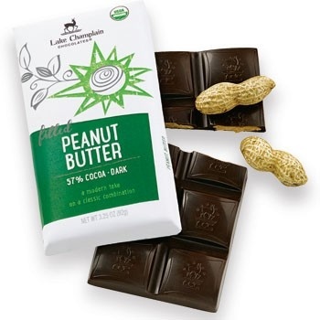 slide 1 of 1, Lake Champlain Chocolates Organic Filled Peanut Butter Dark Chocolate Bar, 3.25 oz