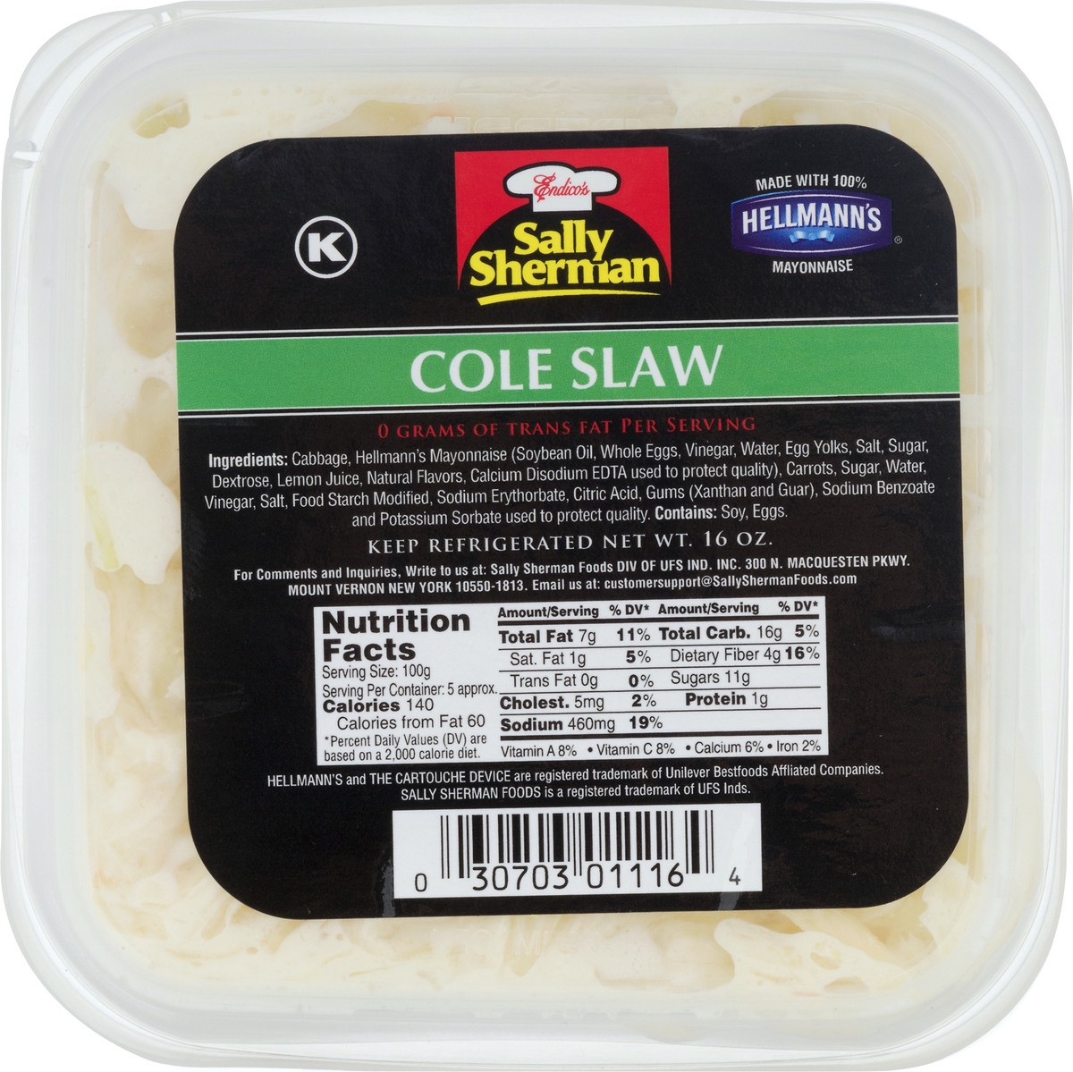 slide 9 of 10, Sally Sherman Cole Slaw 16 oz, 1 lb