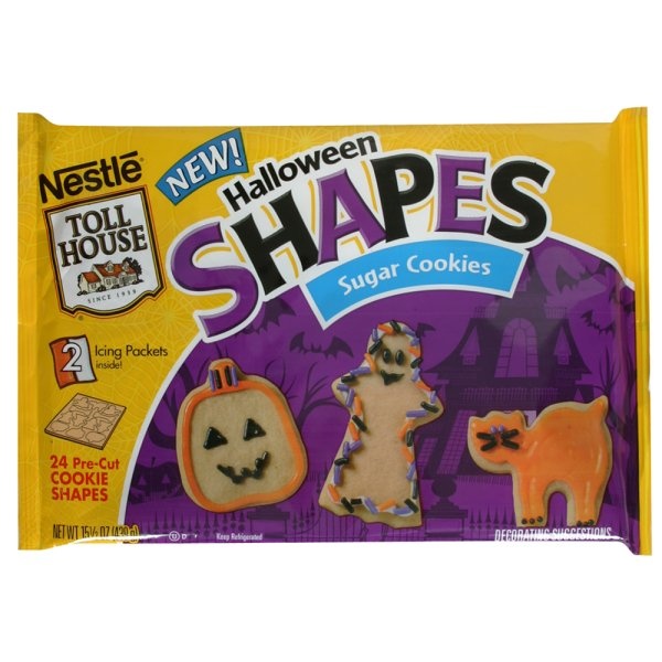 slide 1 of 1, Toll House Pre-Cut Cookie Shapes, Sugar, Halloween, 16 oz